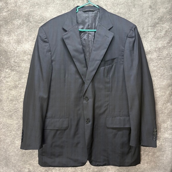 Canali Blazer Suit Jacket Mens Size 36 Navy Blue 100% Wool Pinstripe Academia - Picture 1 of 16